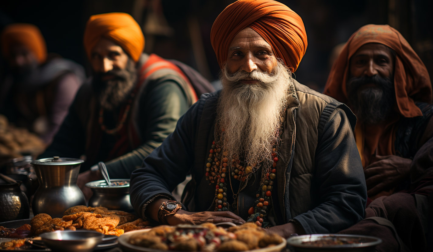 an-old-beared-man-enjoying-meals